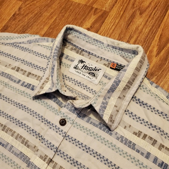 Howler Bros Shirt Men XL Beige San Gabriel Mescal Jacquard Oyster New - Picture 1 of 12